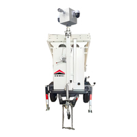 Caméra solaire portable, système de sécurité CCTV, cadre de remorque, panneaux solaires mobiles, remorque de surveillance pour chantier de construction