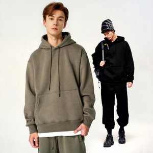 Custom Embroidery Printed Solid Eco-Friendly Windproof Heavyweight 350gsm Cotton <b>Fleece</b> Oversized Unisex Men's Hoodie - Product Image 1