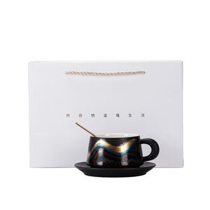 แก้วกาแฟเซรามิกเคลือบเงา ดีไซน์หรูหรา สำหรับดื่มชาและกาแฟยามบ่าย  สามารถปรับแต่งได้ เหมาะสำหรับเป็นของขวัญในงานอีเว้นท์ของมหาวิทยาลัย - Product Image 2