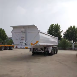 Dump d'extrémité personnalisé en forme de U 40 cubique 3 essieux 4 essieux décharger la fin benne hydraulique benne arrière semi-remorque pour camion - Product Image 6