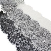 Dentelle en nylon galloon pour cils, 21,5 cm, motif floral tricoté, pour décoration de vêtements, vente en gros, OEM ODM personnalisé