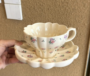 Cao Cấp Gốm Cốc Cà Phê Tinh Tế Hoa Nhỏ Thiết Kế Cổ Điển Cao Giá Trị Handmade Quà Tặng Cho Buổi Chiều Trà Bao Gồm Chiếc Đĩa - Product Image 6
