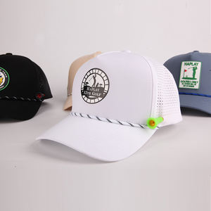 나만의 디자인 5 패널 방수 레이저 컷 구멍 스포츠 야구 모자 맞춤형 고무 <span class=keywords><strong>PVC</strong></span> 패치 로고 메쉬 골프 모자 - Product Image 3