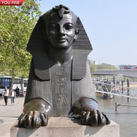 Statue de la mythologie égyptienne antique Grande sculpture célèbre en bronze du sphinx égyptien