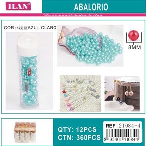 Perline ILAN Abalorio da 8 mm, perla azzurra, per la creazione di gioielli, confezione da 12 pezzi - Product Image 3