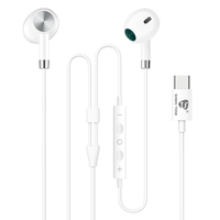 Écouteurs filaires Type-C, écouteurs intra-auriculaires avec micro et contrôle du volume, stéréo HiFi, réduction du bruit pour Android/iPhone 15