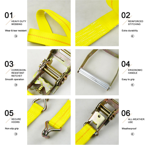 5 tấn phá vỡ SỨC MẠNH 2 inch Ratchet Tie xuống dây đai với móc mạnh mẽ Webbing cho xe tải & Cargo-Bền & thời tiết kháng - Product Image 4
