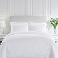 Ensemble de literie d'hôtel en tissu uni blanc 50% polyester 50% coton, 4 pièces, durable, facile d'entretien, prix abordable