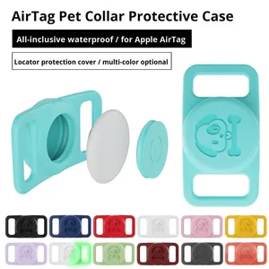 Colliers multicolores pour chiens de compagnie Dispositif anti-perte GPS Tracker Locator Shell Soft Silicone Waterproof Protective Case for Apple Airtag - Product Image 2