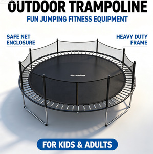 Grand <span class=keywords><strong>trampoline</strong></span> d'extérieur avec filet de sécurité, tubes en acier galvanisé épaissis, tapis de saut en PP, qualité export, transfrontalier - Product Image 1