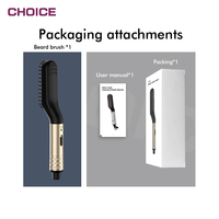 Brosse à cheveux pour hommes, appareil électrique à chauffage rapide, peigne chauffant électrique pour barbe, lisseur, étiquette privée, personnalisé, 1 pièce