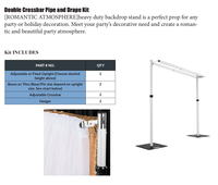 Supports de toile de fond télescopiques en aluminium robustes (12x12 pieds et 10x10 pieds) pour décorations de mariages et salons professionnels