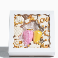 Boîte à gâteau en papier blanc/kraft avec fenêtre, poignée, logo personnalisable, impression offset, carton alimentaire, forme rectangulaire ou carrée