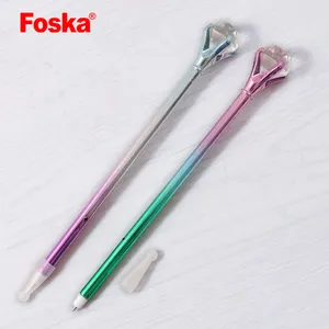 Foska 패션 디자인 큰 다이아몬드 젤 펜 0.7mm 다채로운 선물 사무실 문구 크리스탈 플라스틱 볼펜과 볼펜