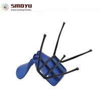 Chaise de salle à manger, de réunion, de formation ou d'école en plastique PP avec structure en acier, design ergonomique, durable et facile à nettoyer