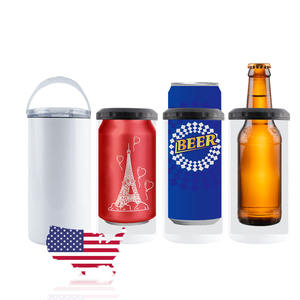 Entrepôt USA, livraison en 3 jours, 16 oz, 4 en 1, supports vierges pour sublimation, refroidisseur de canettes en acier inoxydable avec 2 couvercles, tasses et gobelets - Product Image 1
