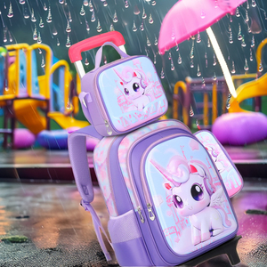 2025 Hot Bán các nhà sản xuất cậu bé trẻ em schoolbag Ba Lô Cô Gái Ba lô trẻ em xe đẩy trường túi với bánh xe và xử lý - Product Image 5