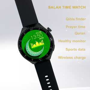 Montre connectée de sport musulmane Sunroad avec écran tactile AMOLED, musique, appels, fréquence cardiaque, direction de la Qibla, design élégant, légère, en métal - Product Image 1