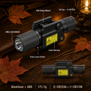 WOSEN XML2 <b>LED</b> Picatinny Strobe Green Laser Powerful <b>LED</b> Flashlight Remote Pressure Switch Hunting Tactical Gun <b>Light</b> - Product Image 3