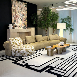 Canapé modulable incurvé Smile Bella Cloud, design haut de gamme, nouvelle collection 2026, tissu luxueux en laine d'agneau, pour salon - Product Image 4