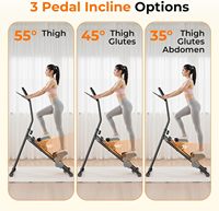 Mini-escaladeur pliable réglable avec résistance magnétique, accoudoirs à double rail et réglage de la hauteur des pédales pour usage domestique