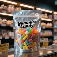 Sacs Mylar personnalisés imprimés en usine, refermables, à fermeture éclair, découpés sur mesure, anti-odeur, à fond plat, pour emballage alimentaire