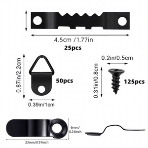Gancho para Cuadros con Tornillos, Dorado, Plateado, Negro, Triangular, para Colgar Cuadros, Espejos, Marcos de Fotos, Metálico, Varios Tamaños - Product Image 1