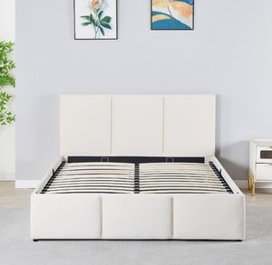 Cama de almacenamiento tapizada de tela, cabecero de alta calidad a buen precio, cama doble king - Product Image 4