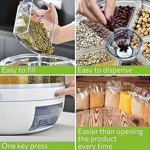 Household Insect-Proof Moisture-Proof Plastic Rice Tank Multi-Grain Storage Box Kitchen Split Rotating Sealed Rice - Product Image 5