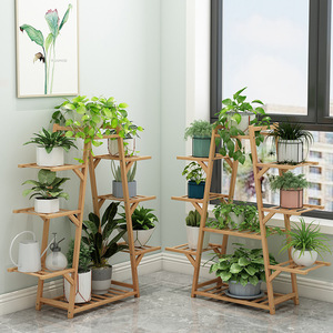 Présentoir à fleurs moderne et multifonctionnel écologique, support pour plantes <span class=keywords><strong>en</strong></span> <span class=keywords><strong>bambou</strong></span> pour jardin intérieur, balcon, usage domestique, étagère de présentation - Product Image 3