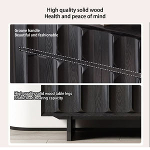 סלון nordic עץ מלא יוקרה צד שחור צד מזנון שולחן סלון מגירה מודרני אחסון מטבח חדר אוכל צד נעליים - Product Image 4