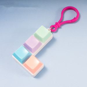 Porte-clés transparent personnalisable avec logo imprimé, clavier, usine OEM, touches ABS avec lumières LED, interrupteurs anti-stress - Product Image 3
