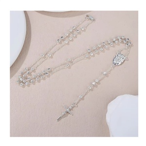 <span class=keywords><strong>Collana</strong></span> all'ingrosso <span class=keywords><strong>del</strong></span> <span class=keywords><strong>rosario</strong></span> d'<span class=keywords><strong>oro</strong></span> con zircone gioielli religiosi ciondolo di perline tre colori disponibili - Product Image 1