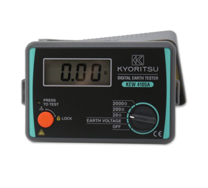 Testeur de résistance de terre numérique Kyoritsu KEW 4105AH, affichage uniquement, IP54, 20 gammes, 0-200V AC, courant de test 2mA, KEW 4105AH - Product Image 1