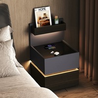 Muebles de Dormitorio Modernos, Gabinete de Madera, Mesita de Noche Inteligente para Apartamento