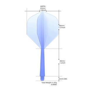 Ailes de <span class=keywords><strong>fléchettes</strong></span> professionnelles Pengle 2BA intégrées et aileron arrière semi-transparent mat en matériau PP léger et écologique - Product Image 4
