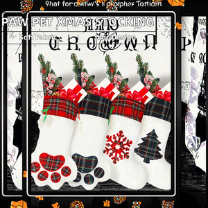 Modern Large Paw Pet Dog Hanging Christmas Stocking for Decorations Christmas Stocking - Product Image 2