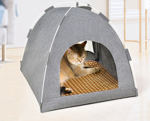 耐久性のあるポータブルペットテント通気性メッシュ猫の巣折りたたみペット犬小屋 - Product Image 1