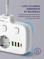 LDNIO SE2435 Neuerscheinung EU USB-Steckdosen und Schalter Elektrische 20W QC und PD Steckdosenleiste Großhandel