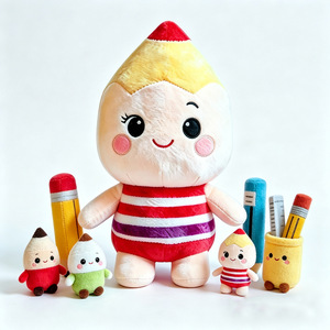 Divertido Juguete de Peluche de Lápiz a Rayas, Muñeco de Lápiz <span class=keywords><strong>con</strong></span> Expresión Tierna y Suave, Adorno para Escritorio de Estudiante, Regalo - Product Image 3