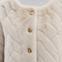 Cross-border European American Faux Mink Fur Full Pelt Trendy Warm Eco-friendly Winter Woven Shearing Single Button Long