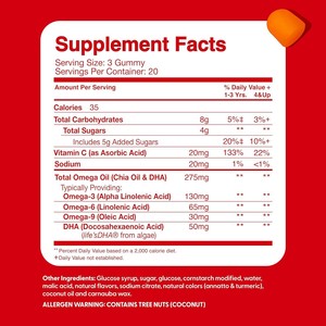 Gomitas de Omega 3 DHA para Niños con 40 Unidades, Masticables para la Salud del Cerebro y el Corazón, para Niños con Dietas Limitadas - Product Image 3