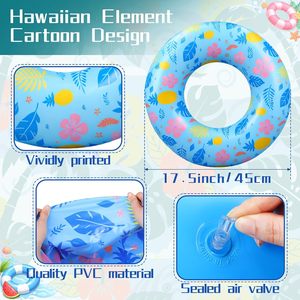 Blue Hawaiian Floral <b>Inflatable</b> Swim Rings <b>for</b> <b>Pool</b> Beach - Product Image 2