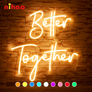 NIHAO Insegna al Neon in Acrilico con Basso MOQ, Luce LED con Logo 'Better Together' per Matrimoni, Feste, Eventi e Decorazioni Murali Aziendali - Product Image 1
