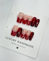 Venta al por Mayor de 10 Uñas Postizas Pintadas a Mano con Gel, Hermosas y Lujosas, Diseño Personalizado, Uñas Postizas Hechas a Mano