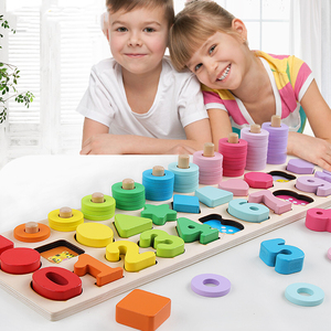 Bán Sỉ Đồ Chơi Giáo Dục Montessori Trò Chơi Thông Minh Toán Học Đồ Chơi Cảm Giác Đồ Chơi Bằng Gỗ Toán Học Hình Học Đầy Màu Sắc - Product Image 3