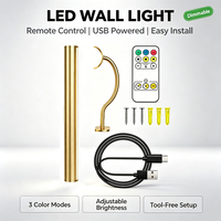 Lampe murale LED sans fil magnétique rechargeable dorée, intensité réglable à distance, pour tableaux, galeries et décoration de chambre