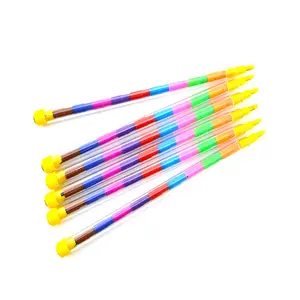 रचनात्मक कलम इमारत ब्लॉकों crayon मोम 12 रंग चित्रांकनी तेल हल्के