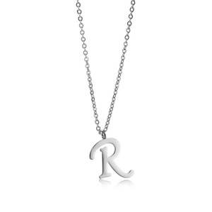 New <b>Initials</b> Gold Plated Stainless Steel Fashion Letter R Charm <b>Pendant</b> Jewelry - Product Image 2