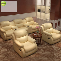 Sofá Reclinable de Cuero de Lujo para Cine en Casa con Mesa de Centro, Sofá Funcional para Sala de Estar, Conjunto de Sofás Reclinables de 3+2+1 Plazas, Modelo 8620